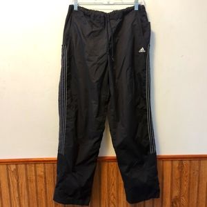 Adidas Logo Embroidered Black Wind Track Pants Size Medium